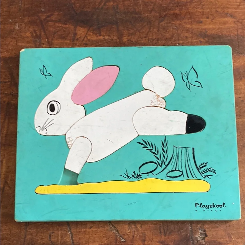Playskool Vintage Bunny Rabbit Puzzle Easter Retro